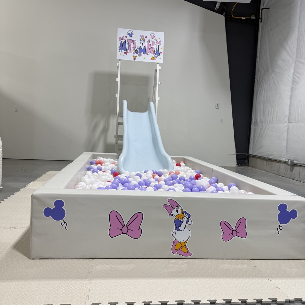 Groovy retro-themed soft play set and ball pit
